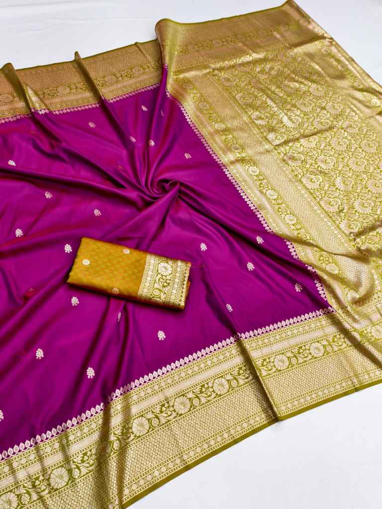 PREMIUM SOFT BANARASI SILK ELEGANT GOLD ZARI WEAVING SAREE AT WHOLESALE PRICE