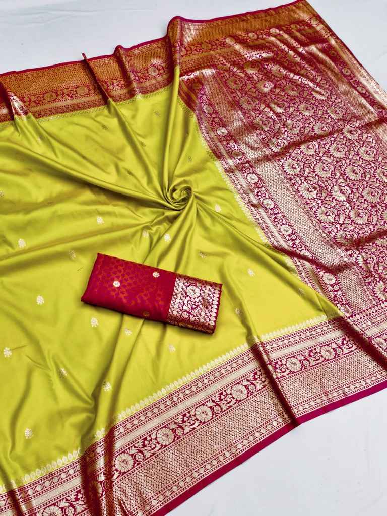 PREMIUM SOFT BANARASI SILK ELEGANT GOLD ZARI WEAVING SAREE AT WHOLESALE PRICE