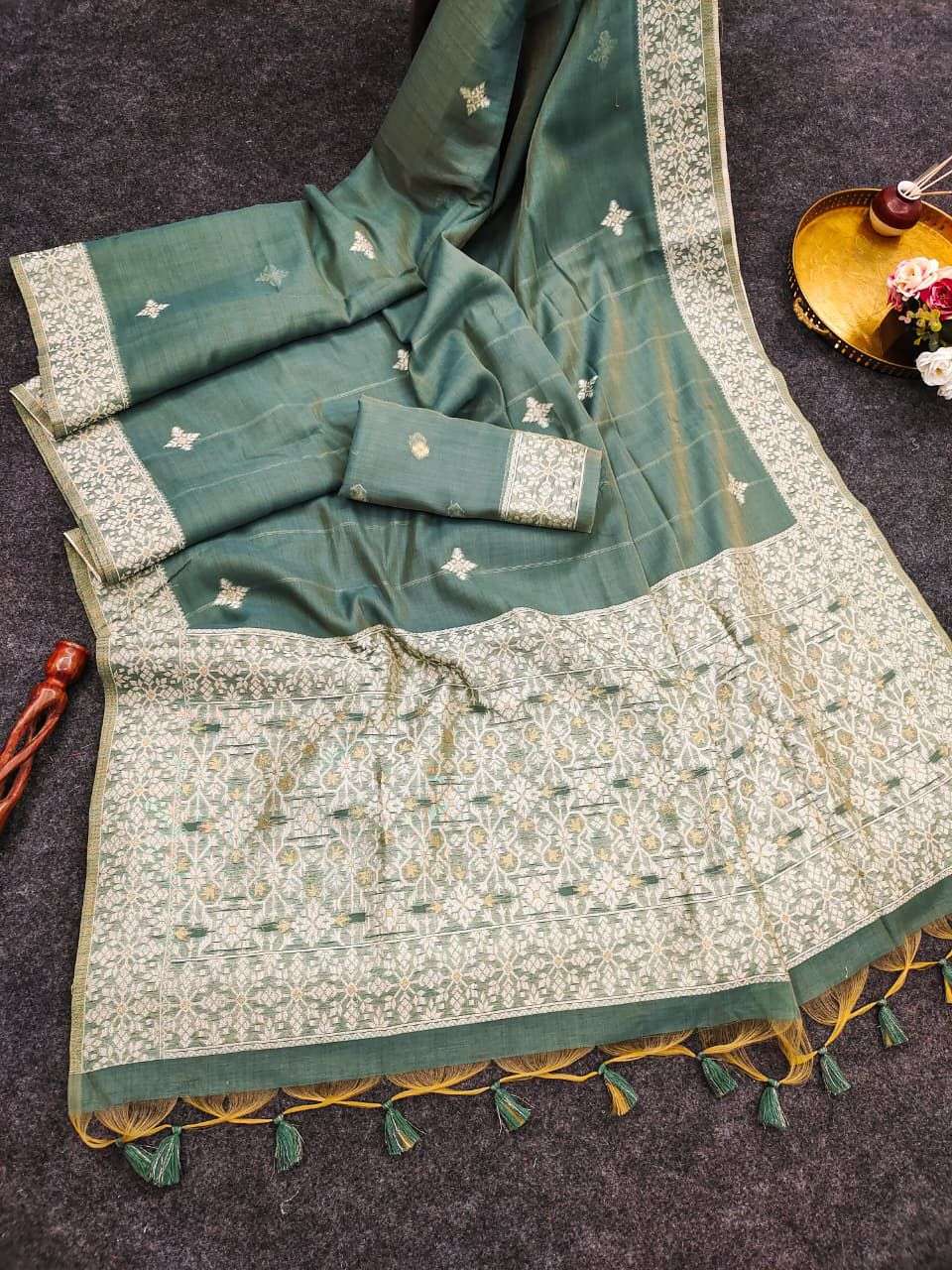 PREMIUM SOFT CHANDERI COTTON JAMDANI PATTERN WEAVING SAREE AT WHOLESALE PRICE