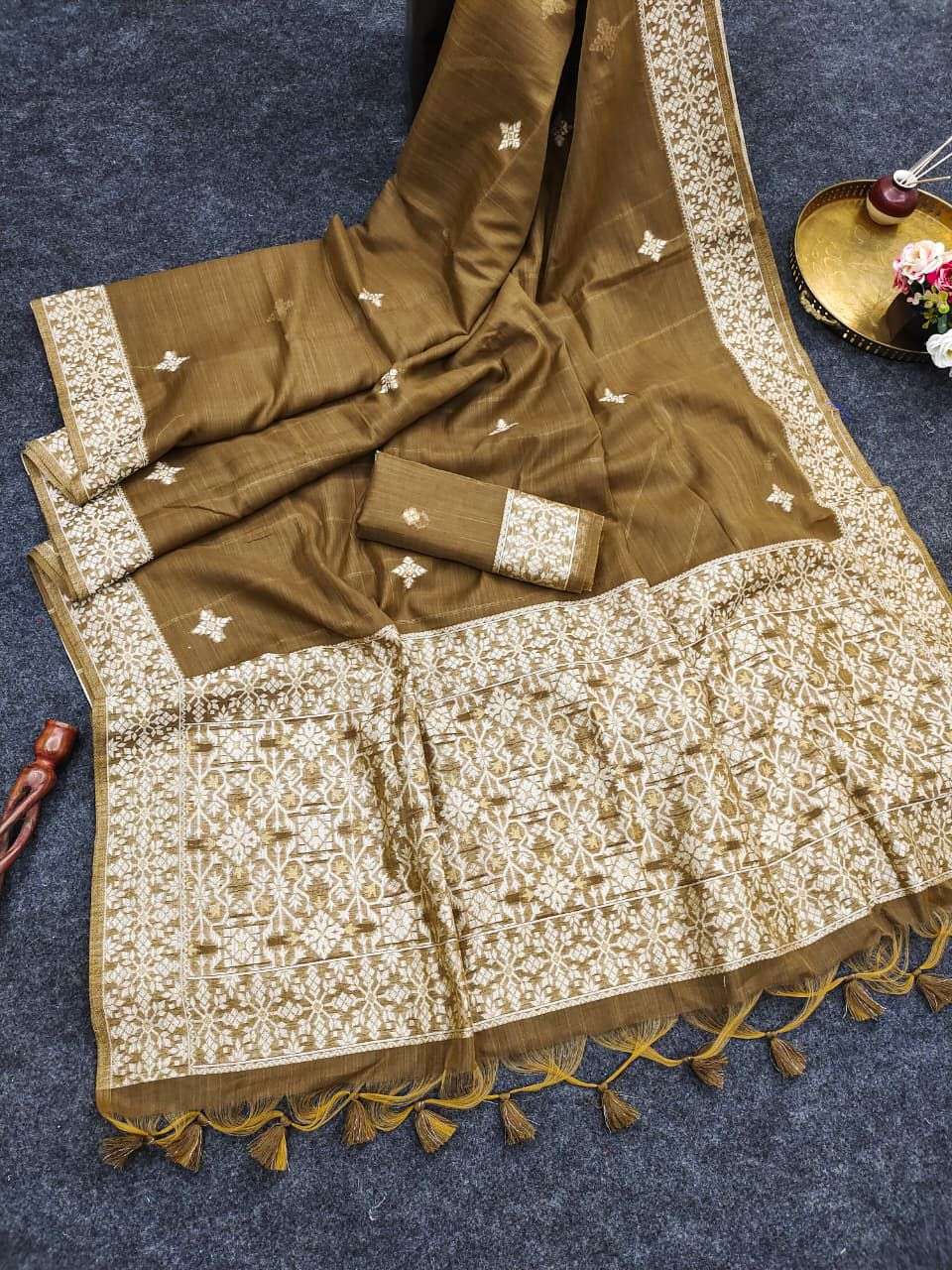 PREMIUM SOFT CHANDERI COTTON JAMDANI PATTERN WEAVING SAREE AT WHOLESALE PRICE
