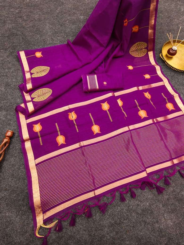 PREMIUM SOFT PURE LINEN SILK ZARI WEAVING SAREE AT WHOLESALE PRICE 