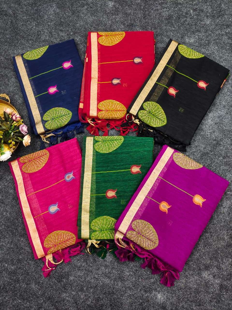 PREMIUM SOFT PURE LINEN SILK ZARI WEAVING SAREE AT WHOLESALE PRICE 
