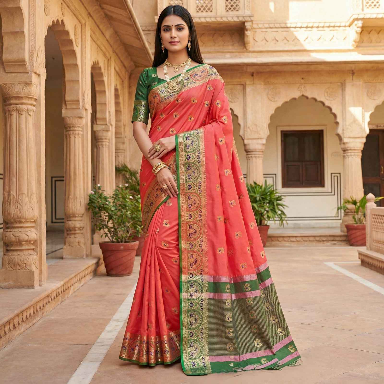 PREMIUM SOFT SILK TRADITIONAL ZARI WOVEN SAREE AT WHOLESALE PRICE