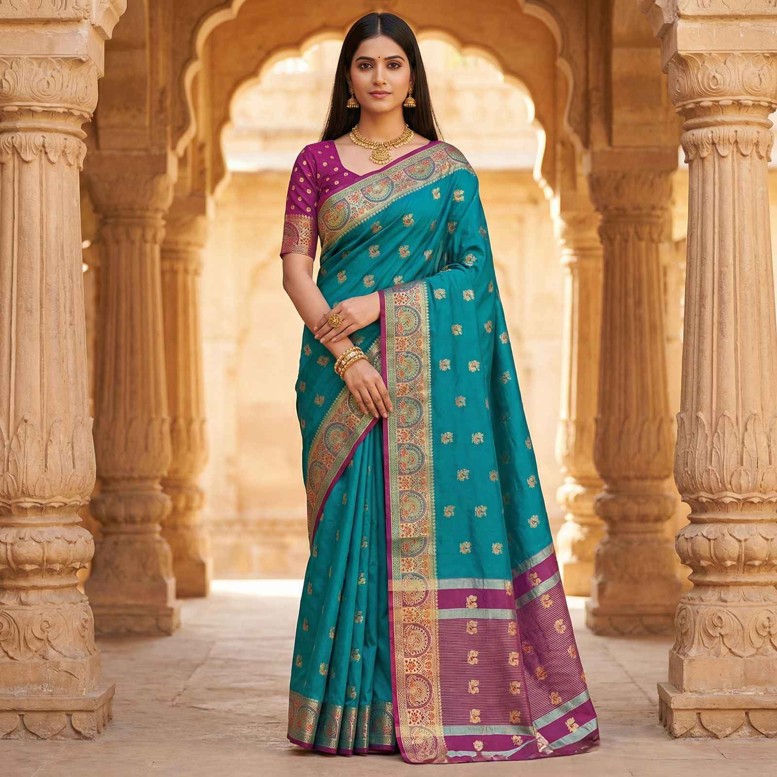 PREMIUM SOFT SILK TRADITIONAL ZARI WOVEN SAREE AT WHOLESALE PRICE