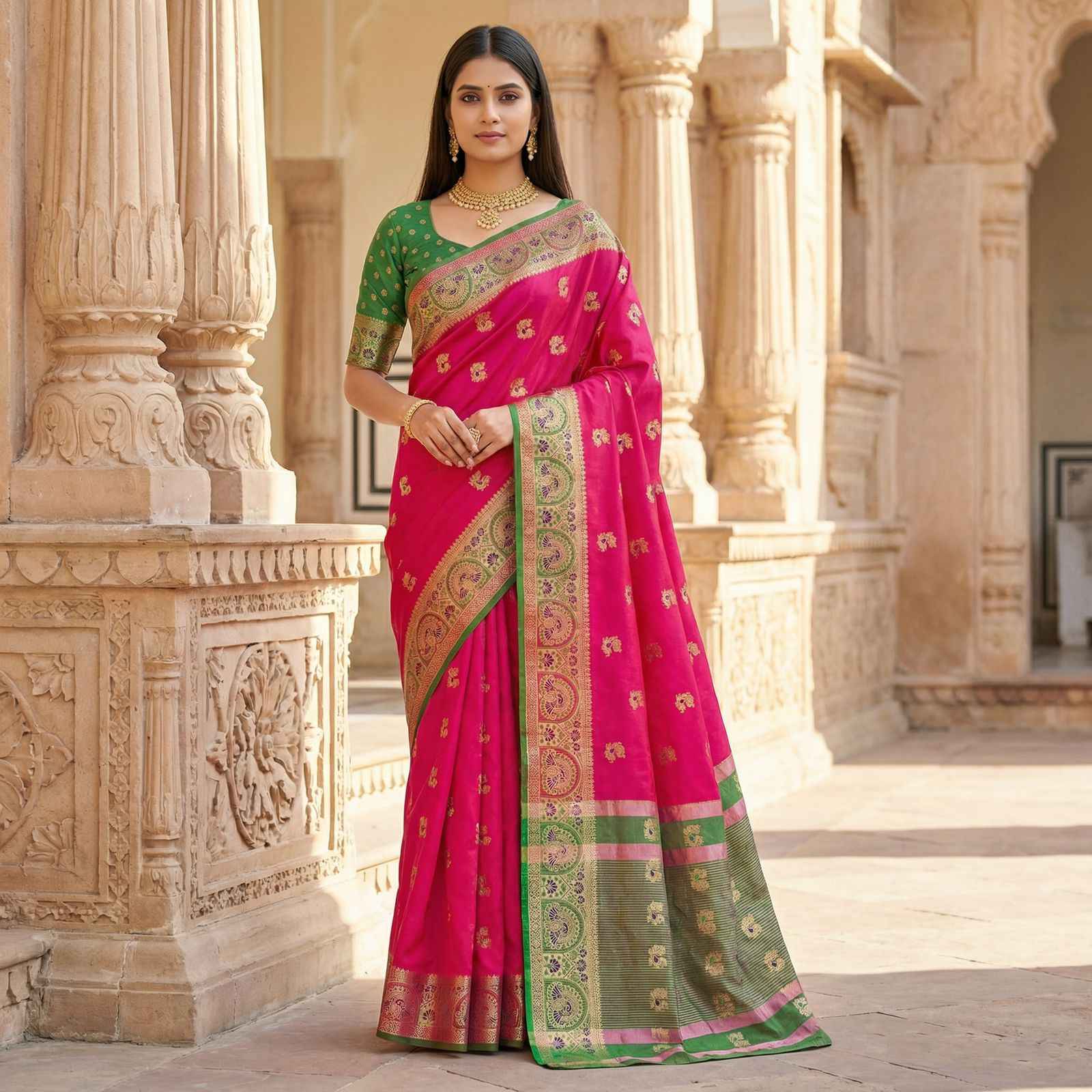 PREMIUM SOFT SILK TRADITIONAL ZARI WOVEN SAREE AT WHOLESALE PRICE