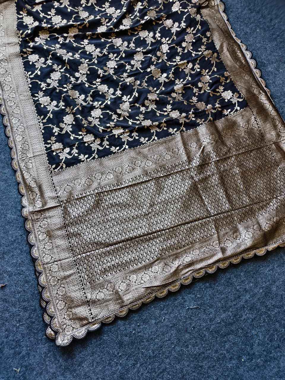 PURE CREPE KHADI SILK JARI WEAVING PATTU SAREE AT WHOLESALE PRICE