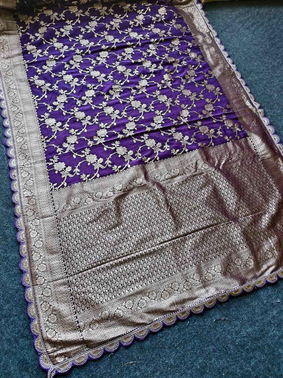 PURE CREPE KHADI SILK JARI WEAVING PATTU SAREE AT WHOLESALE PRICE