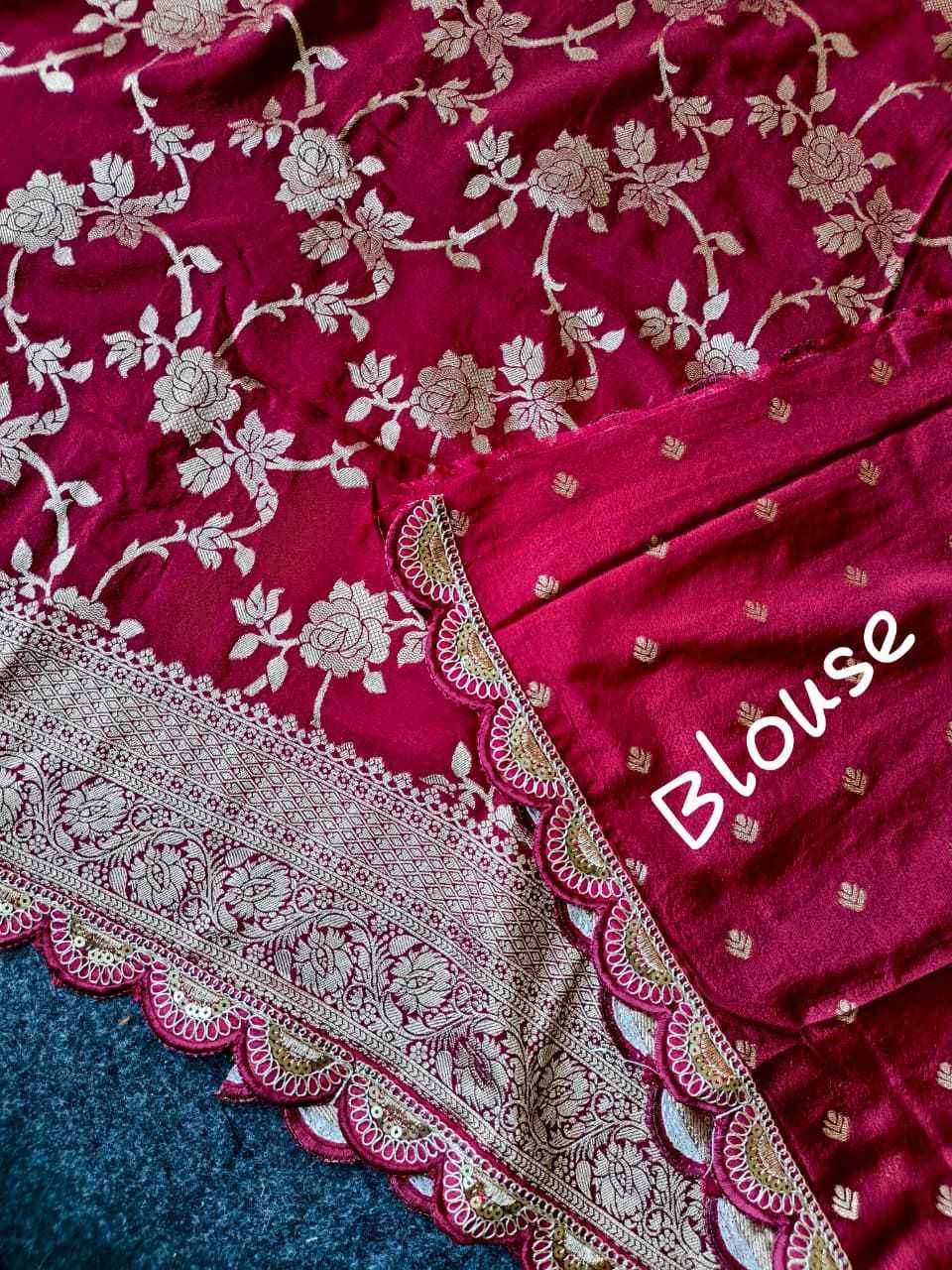 PURE CREPE KHADI SILK JARI WEAVING PATTU SAREE AT WHOLESALE PRICE