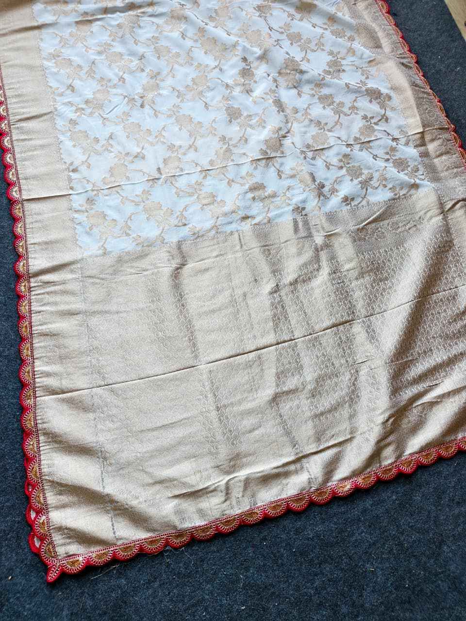 PURE CREPE KHADI SILK JARI WEAVING PATTU SAREE AT WHOLESALE PRICE