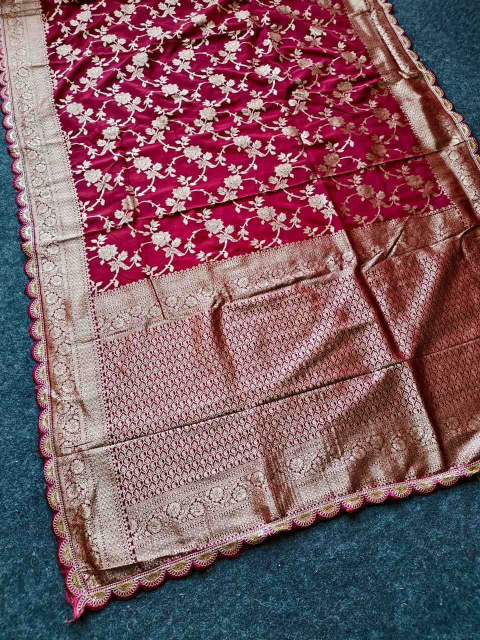 PURE CREPE KHADI SILK JARI WEAVING PATTU SAREE AT WHOLESALE PRICE