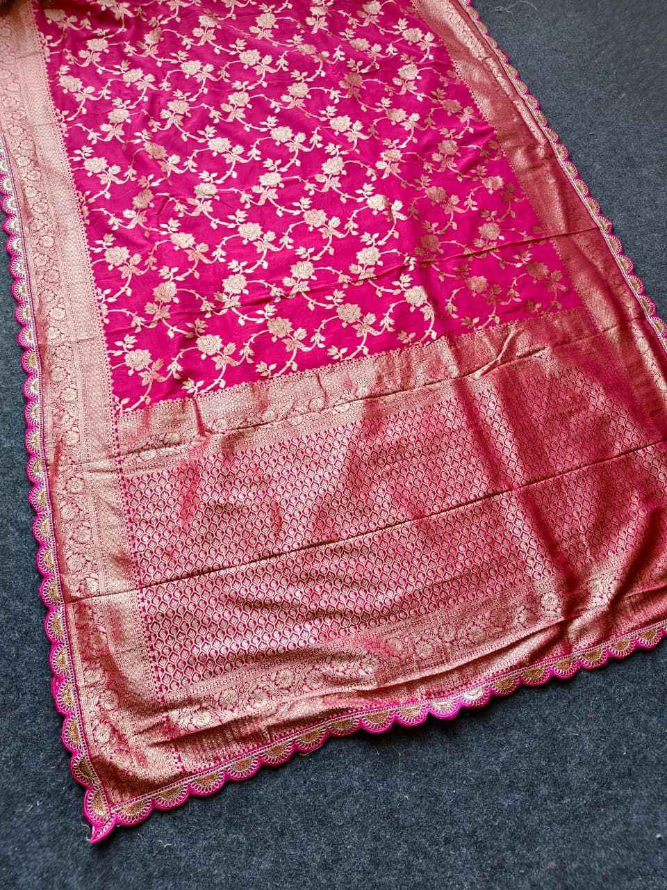 PURE CREPE KHADI SILK JARI WEAVING PATTU SAREE AT WHOLESALE PRICE