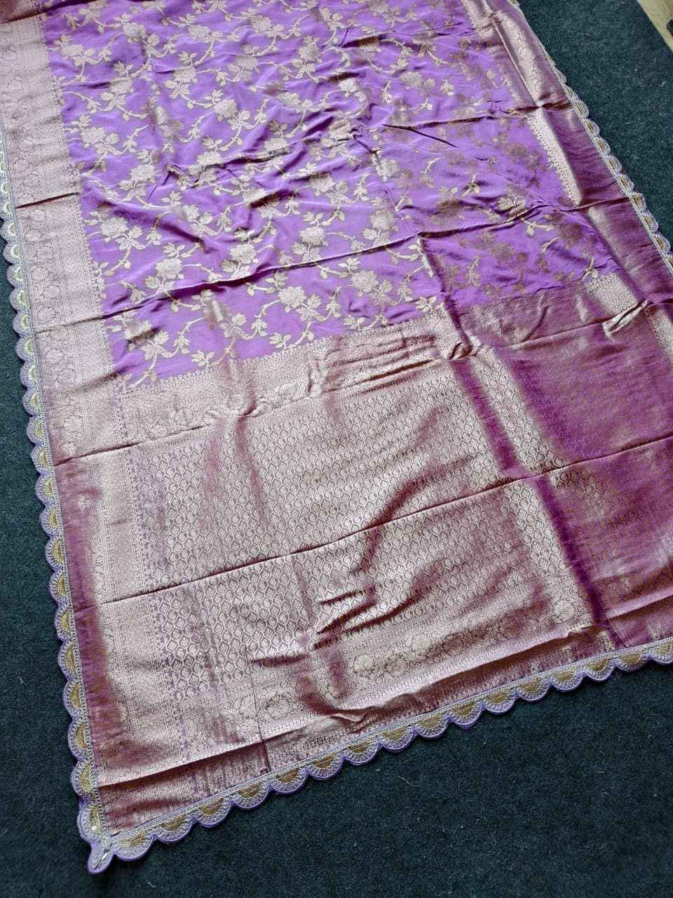 PURE CREPE KHADI SILK JARI WEAVING PATTU SAREE AT WHOLESALE PRICE