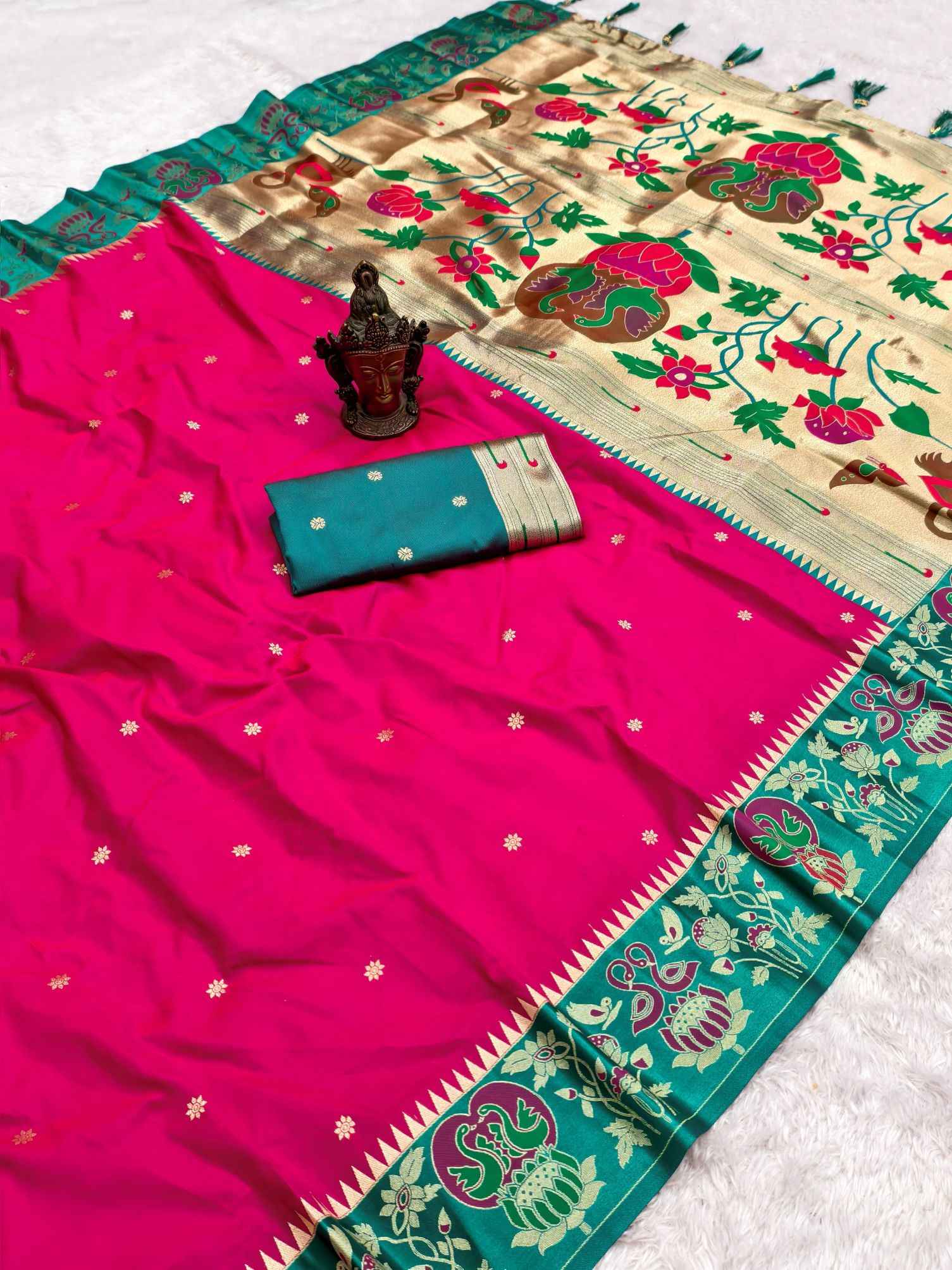 PURE HEAVY SOFT SILK JARI  WEAVING PAITHANI SAREE AT WHOLESALE PRICE