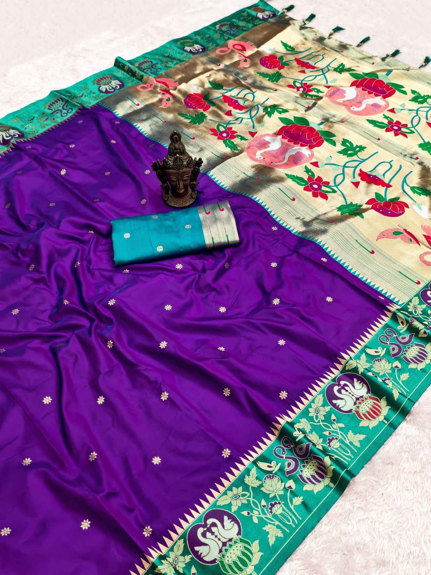 PURE HEAVY SOFT SILK JARI  WEAVING PAITHANI SAREE AT WHOLESALE PRICE