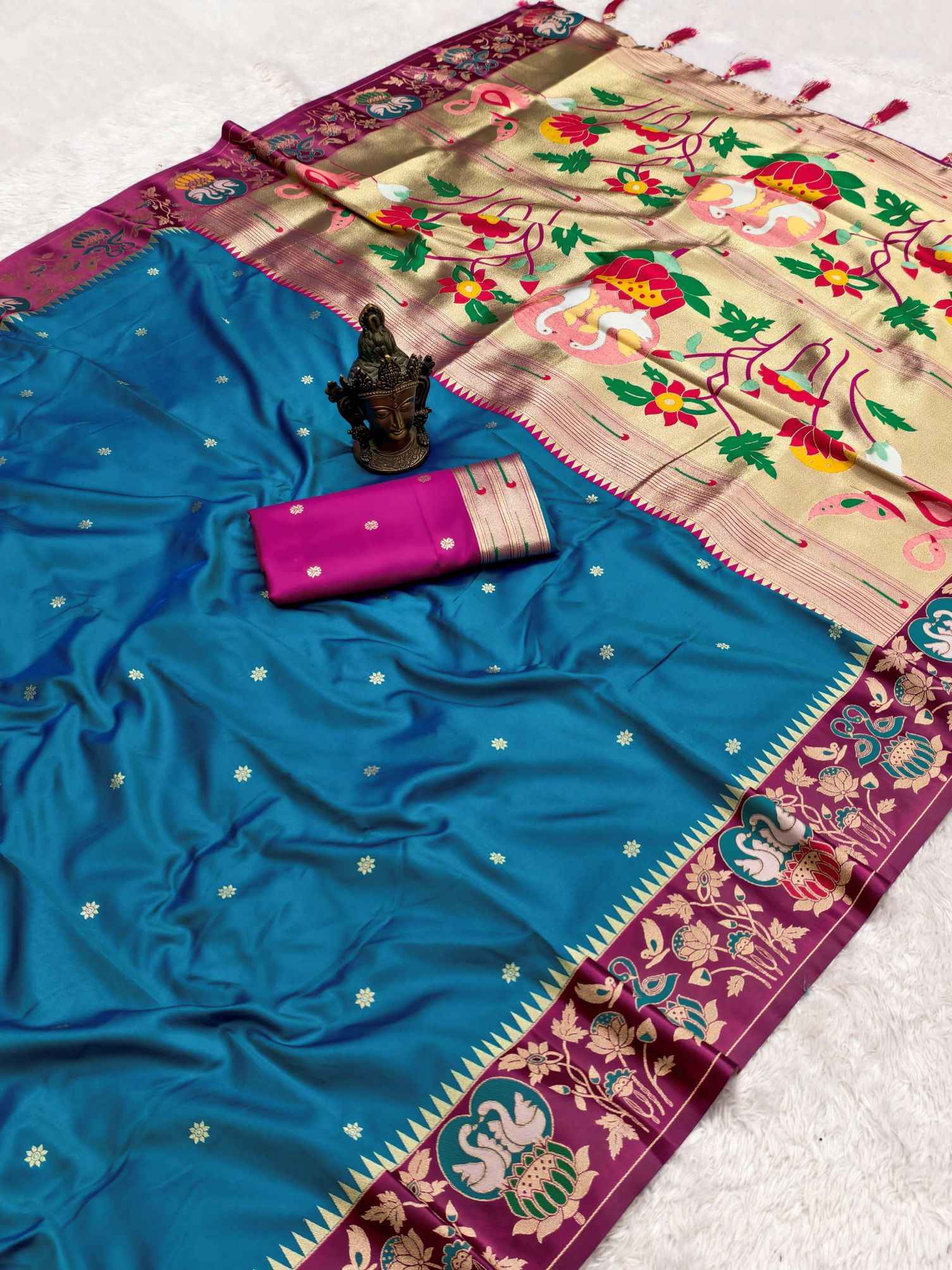 PURE HEAVY SOFT SILK JARI  WEAVING PAITHANI SAREE AT WHOLESALE PRICE