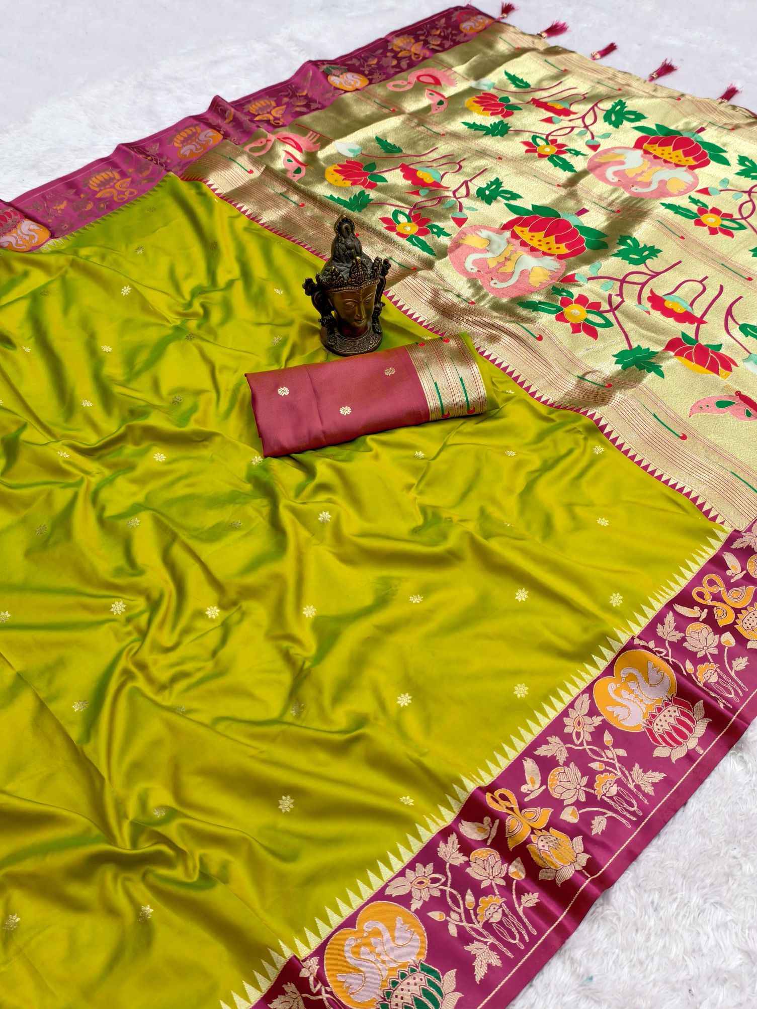 PURE HEAVY SOFT SILK JARI  WEAVING PAITHANI SAREE AT WHOLESALE PRICE