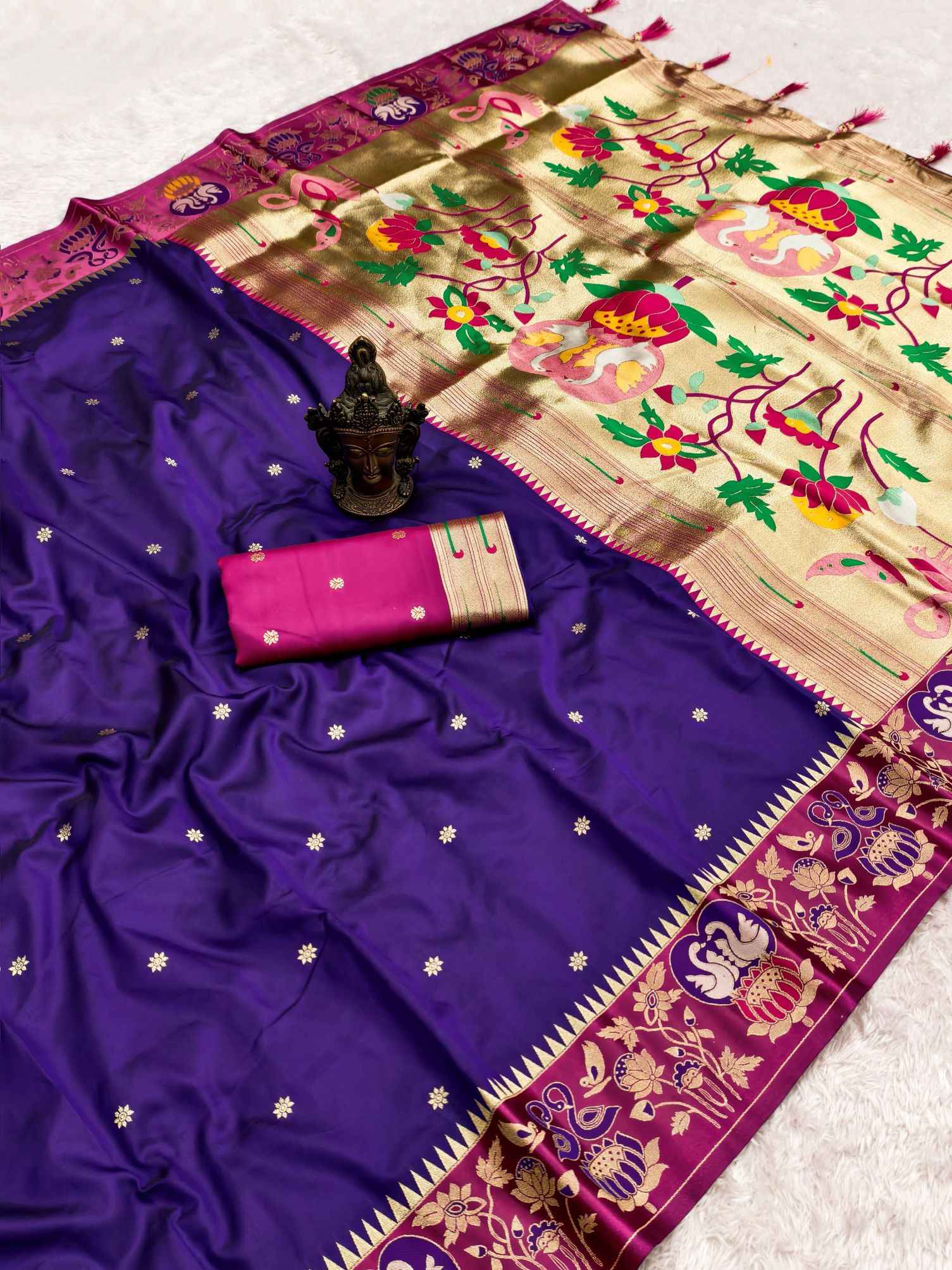 PURE HEAVY SOFT SILK JARI  WEAVING PAITHANI SAREE AT WHOLESALE PRICE