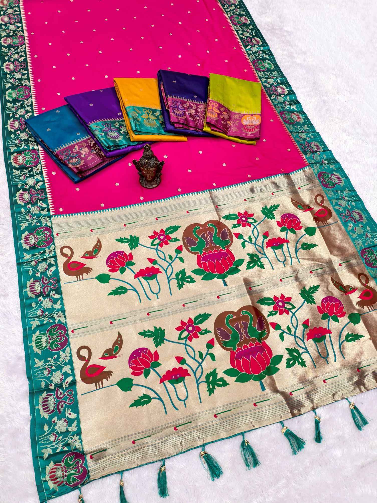 PURE HEAVY SOFT SILK JARI  WEAVING PAITHANI SAREE AT WHOLESALE PRICE