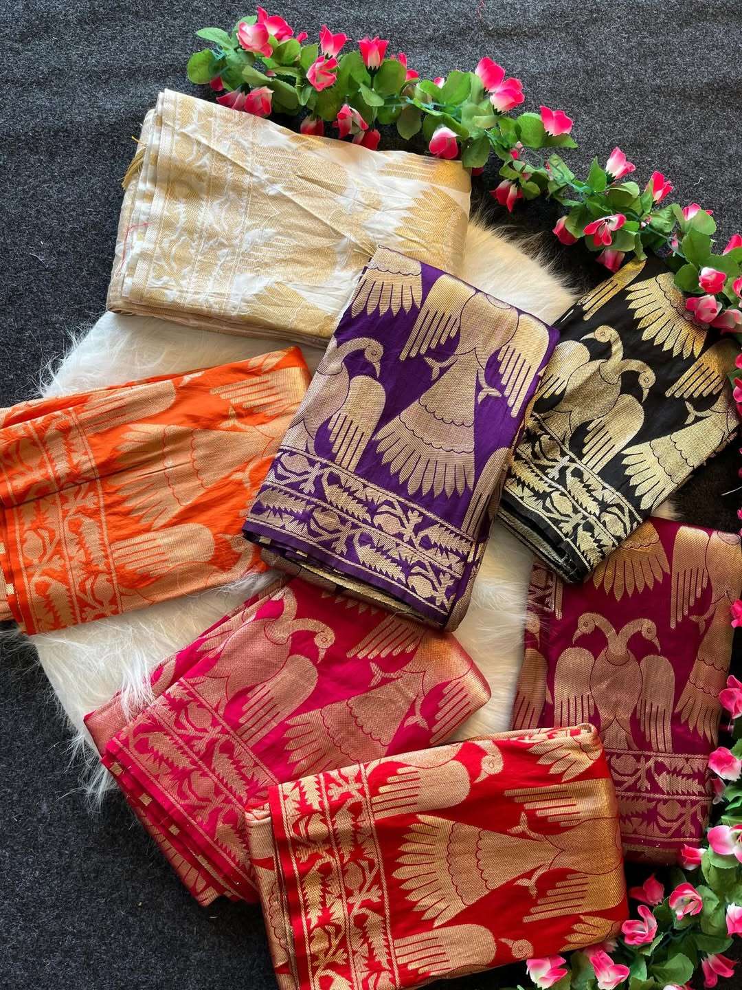 PURE KHADI BANARASI SILK JARI WEAVING SAREE AT WHOLESALE PRICE 