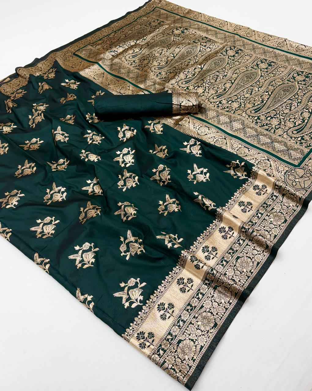 PURE SOFT BANARASI SILK ZARI WEAVING SAREE AT WHOLESALE PRICE