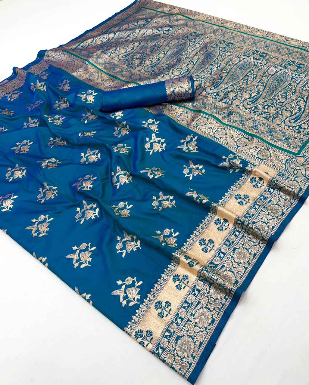 PURE SOFT BANARASI SILK ZARI WEAVING SAREE AT WHOLESALE PRICE