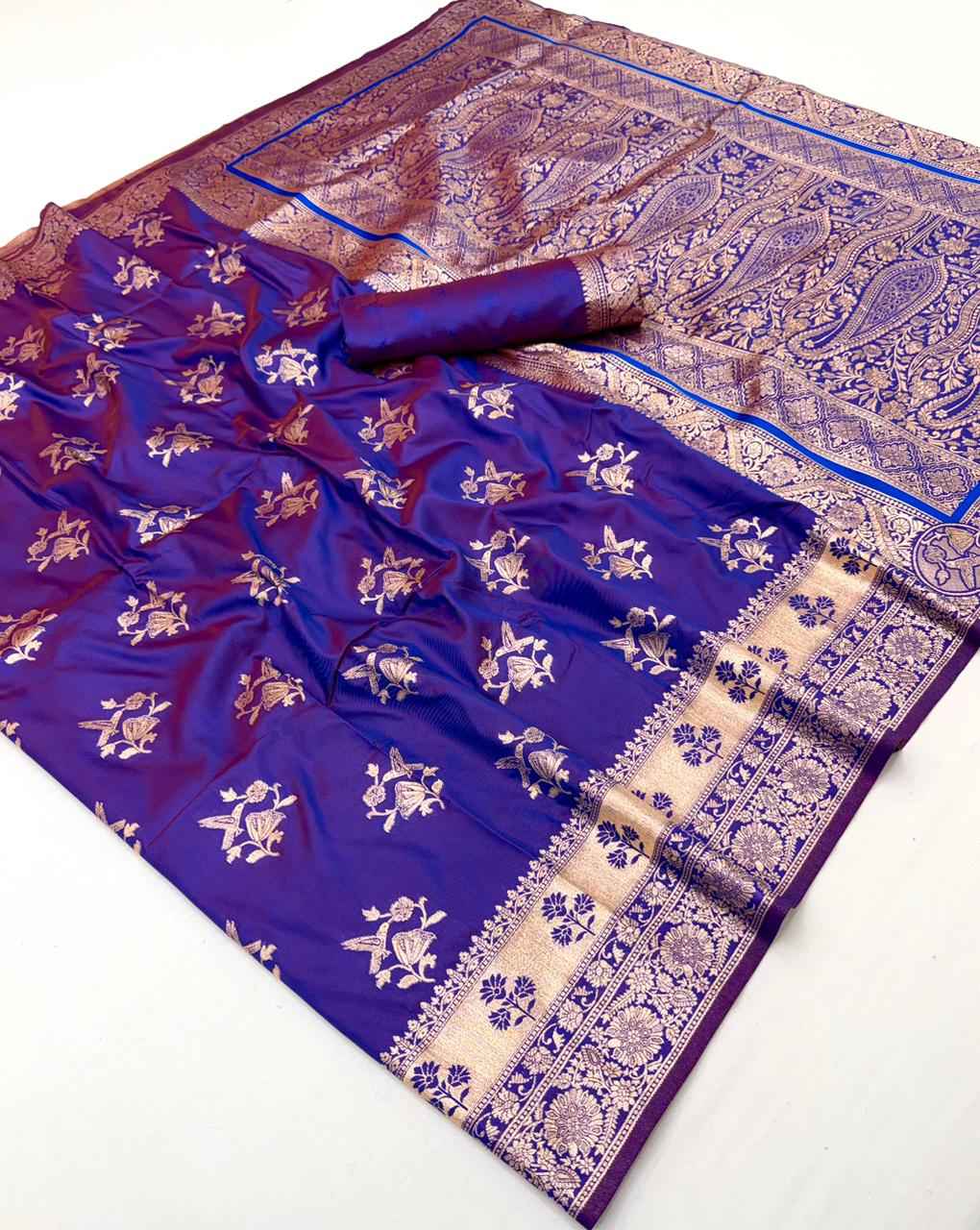 PURE SOFT BANARASI SILK ZARI WEAVING SAREE AT WHOLESALE PRICE