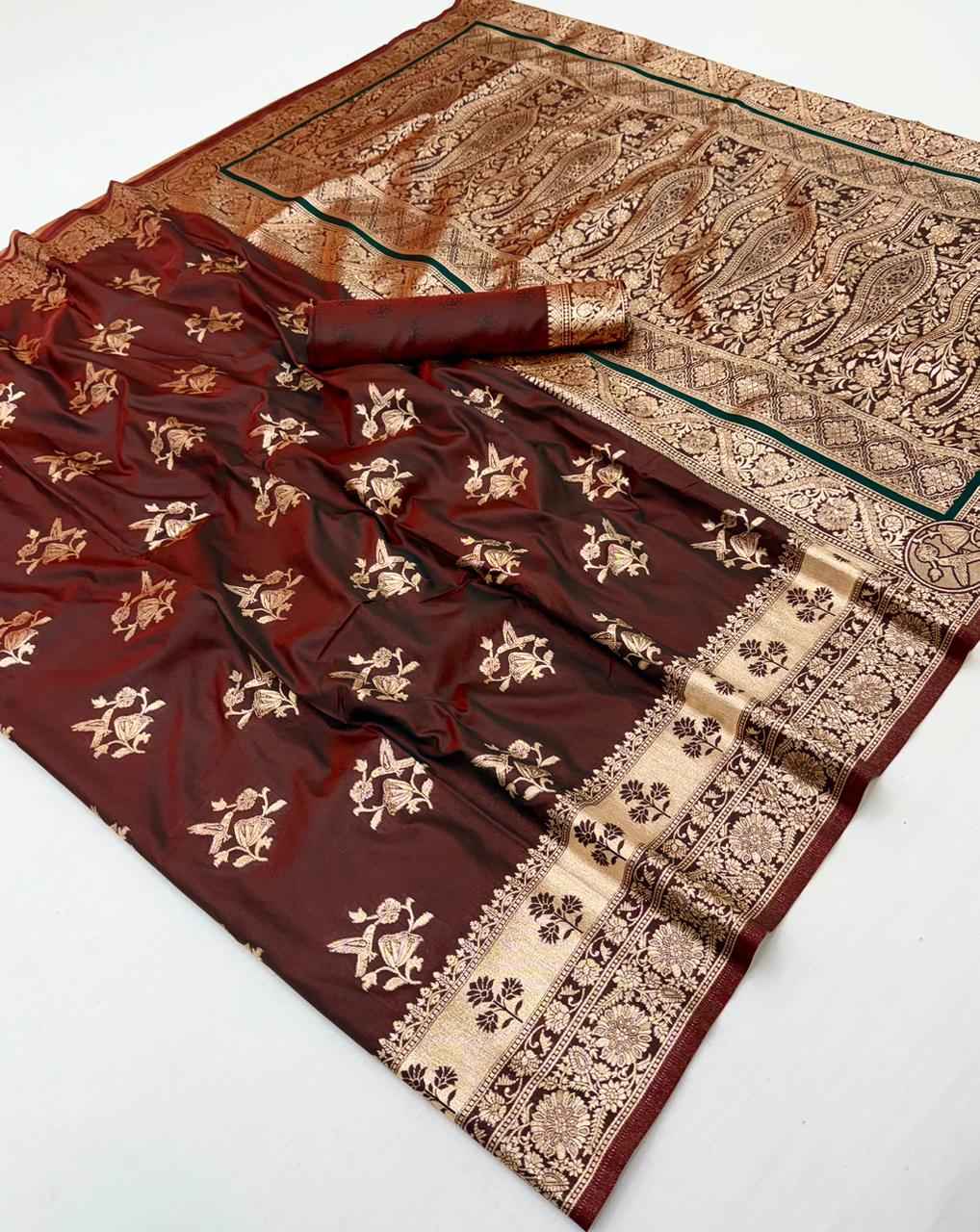 PURE SOFT BANARASI SILK ZARI WEAVING SAREE AT WHOLESALE PRICE