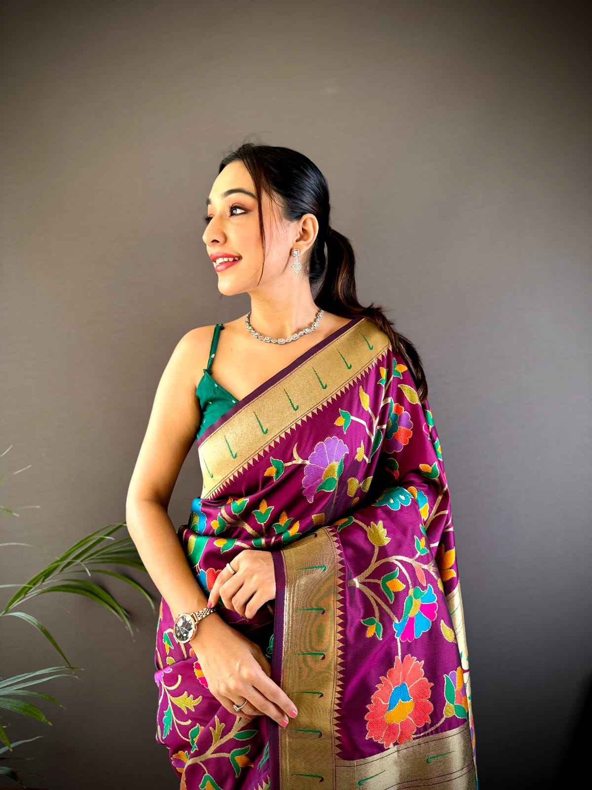 PURE SOFT BANARSI SILK MINAKARI JARI WEAVING PAITHANI SAREE AT WHOLESALE PRICE