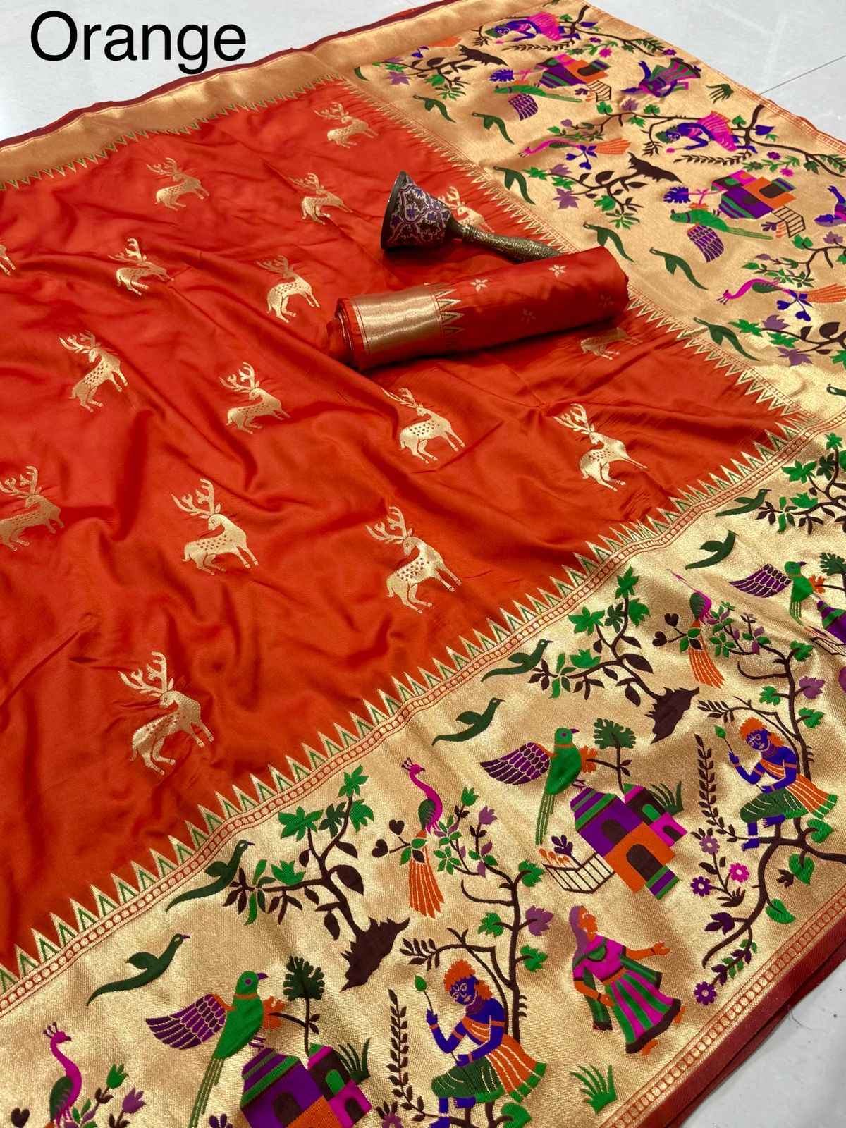 PURE SOFT KANCHIVARAM SILK MINAKARI WEAVING SAREE AT WHOLESALE PRICE