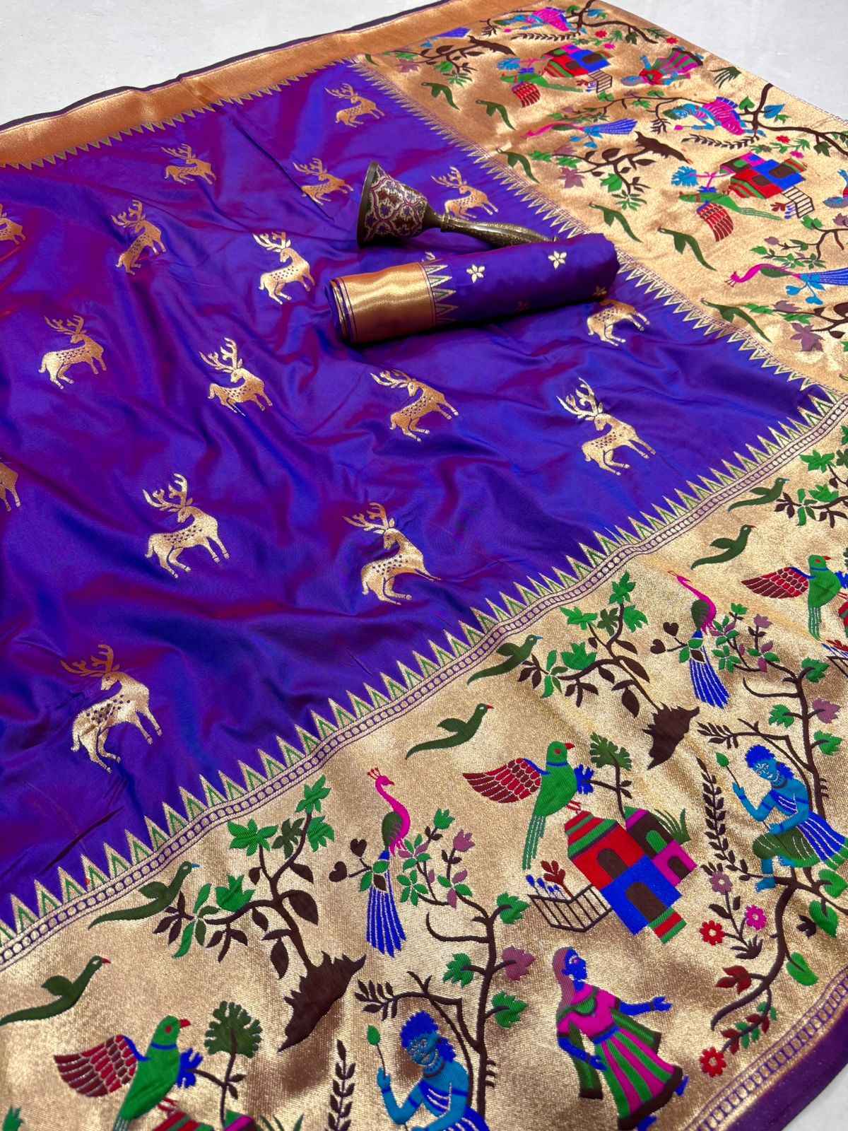 PURE SOFT KANCHIVARAM SILK MINAKARI WEAVING SAREE AT WHOLESALE PRICE