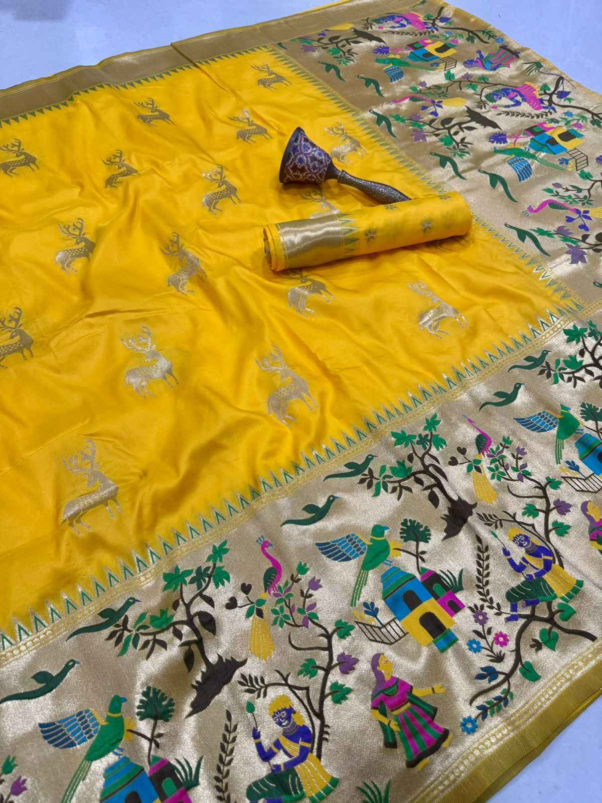 PURE SOFT KANCHIVARAM SILK MINAKARI WEAVING SAREE AT WHOLESALE PRICE
