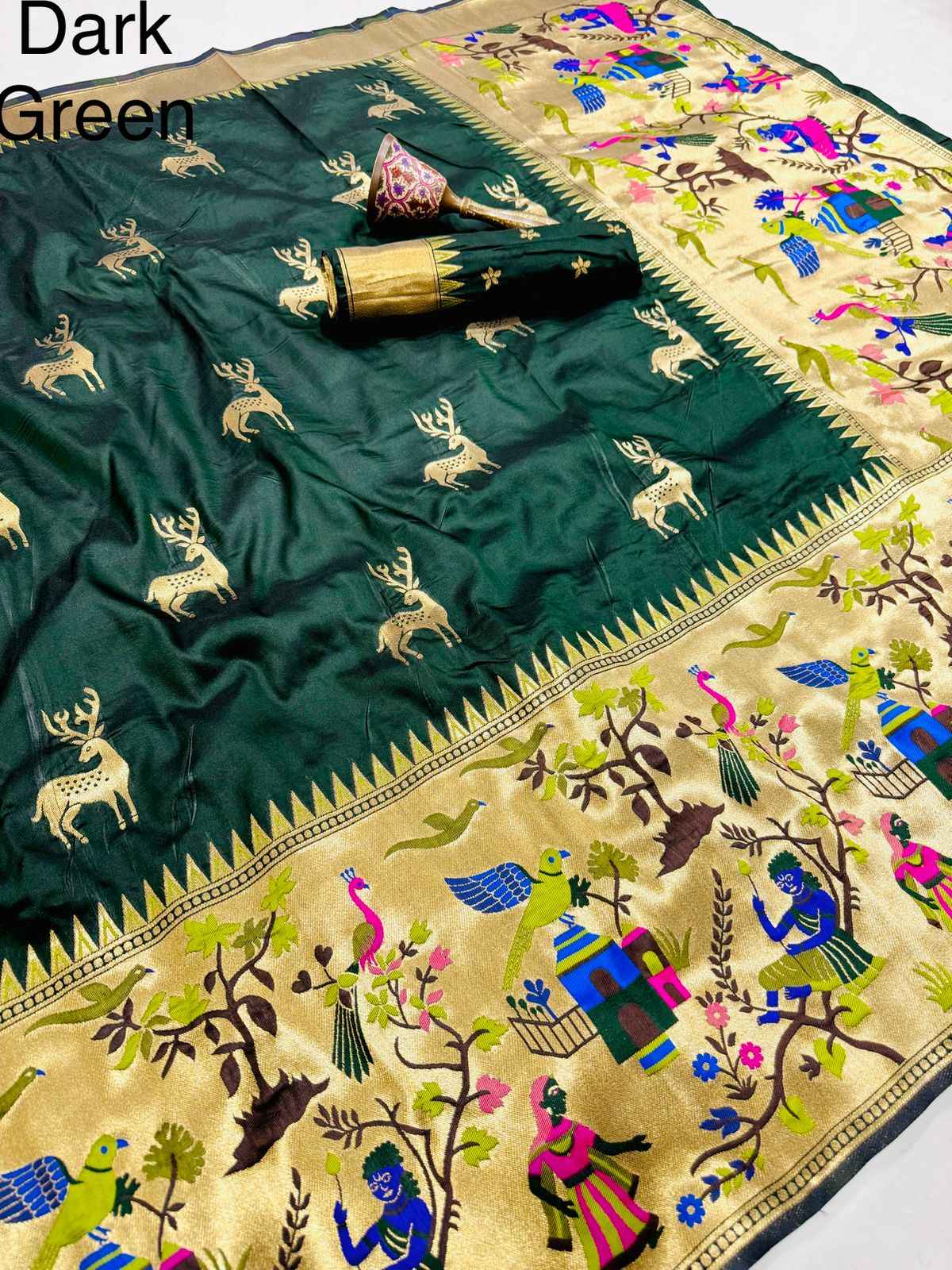 PURE SOFT KANCHIVARAM SILK MINAKARI WEAVING SAREE AT WHOLESALE PRICE