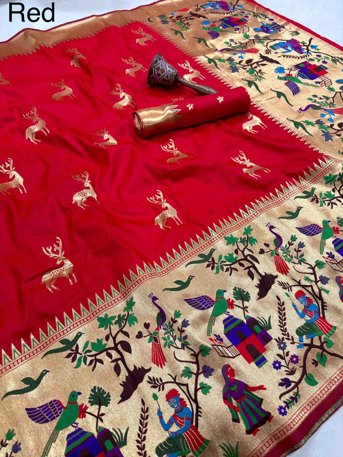 PURE SOFT KANCHIVARAM SILK MINAKARI WEAVING SAREE AT WHOLESALE PRICE