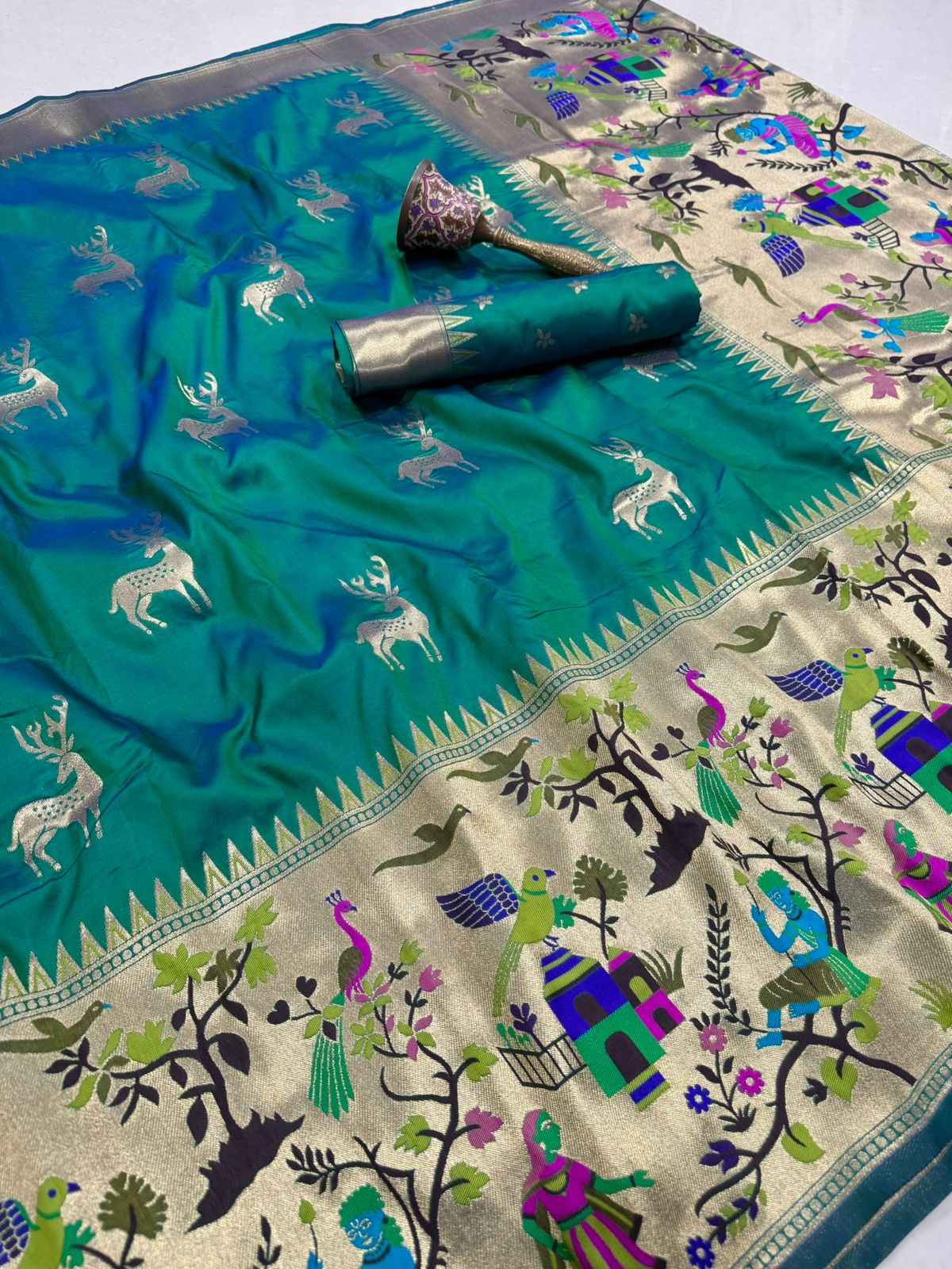 PURE SOFT KANCHIVARAM SILK MINAKARI WEAVING SAREE AT WHOLESALE PRICE