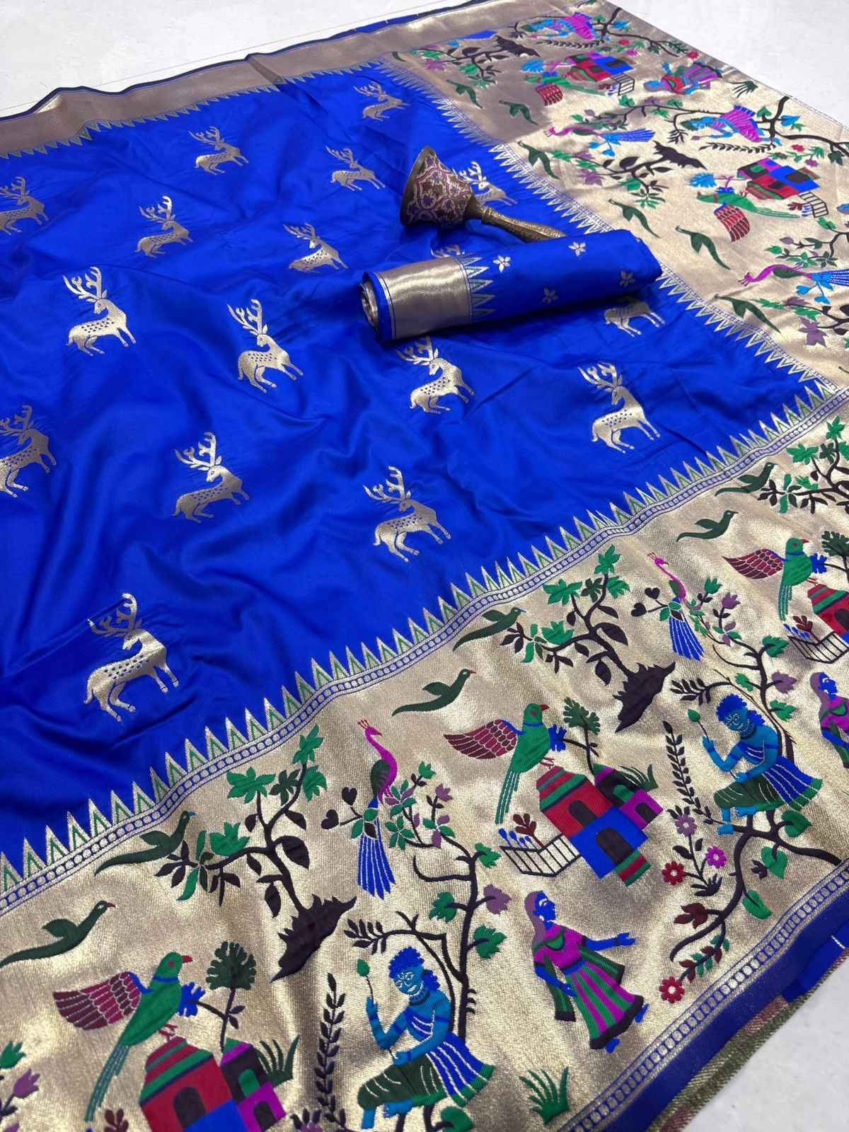 PURE SOFT KANCHIVARAM SILK MINAKARI WEAVING SAREE AT WHOLESALE PRICE
