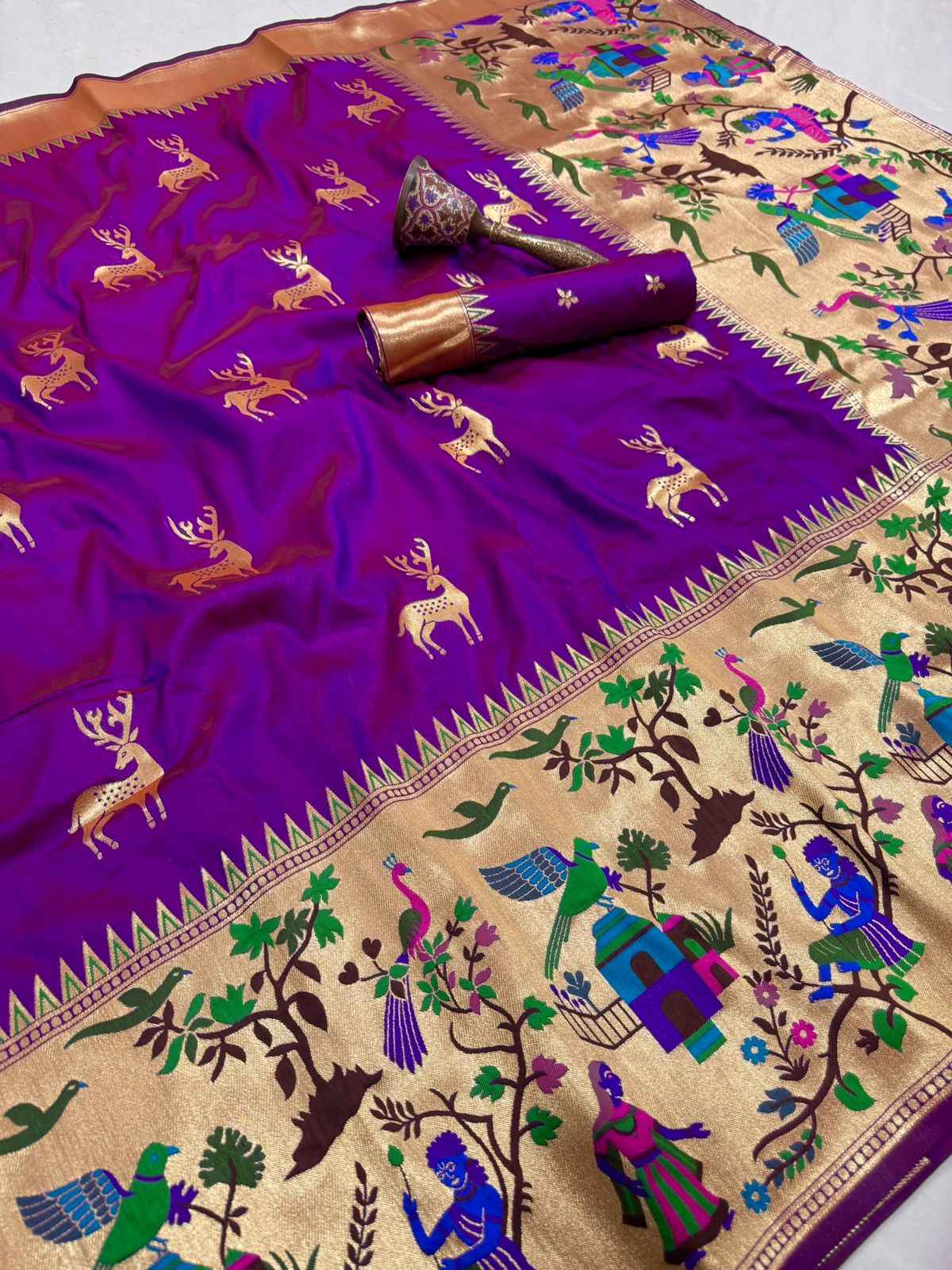 PURE SOFT KANCHIVARAM SILK MINAKARI WEAVING SAREE AT WHOLESALE PRICE