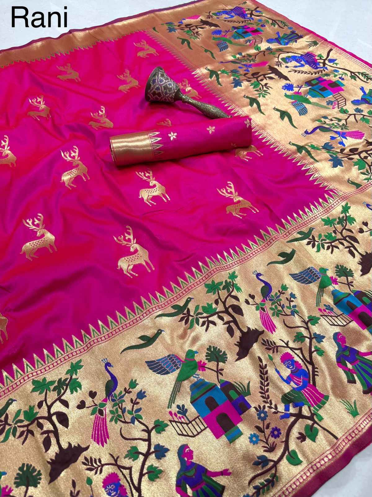 PURE SOFT KANCHIVARAM SILK MINAKARI WEAVING SAREE AT WHOLESALE PRICE