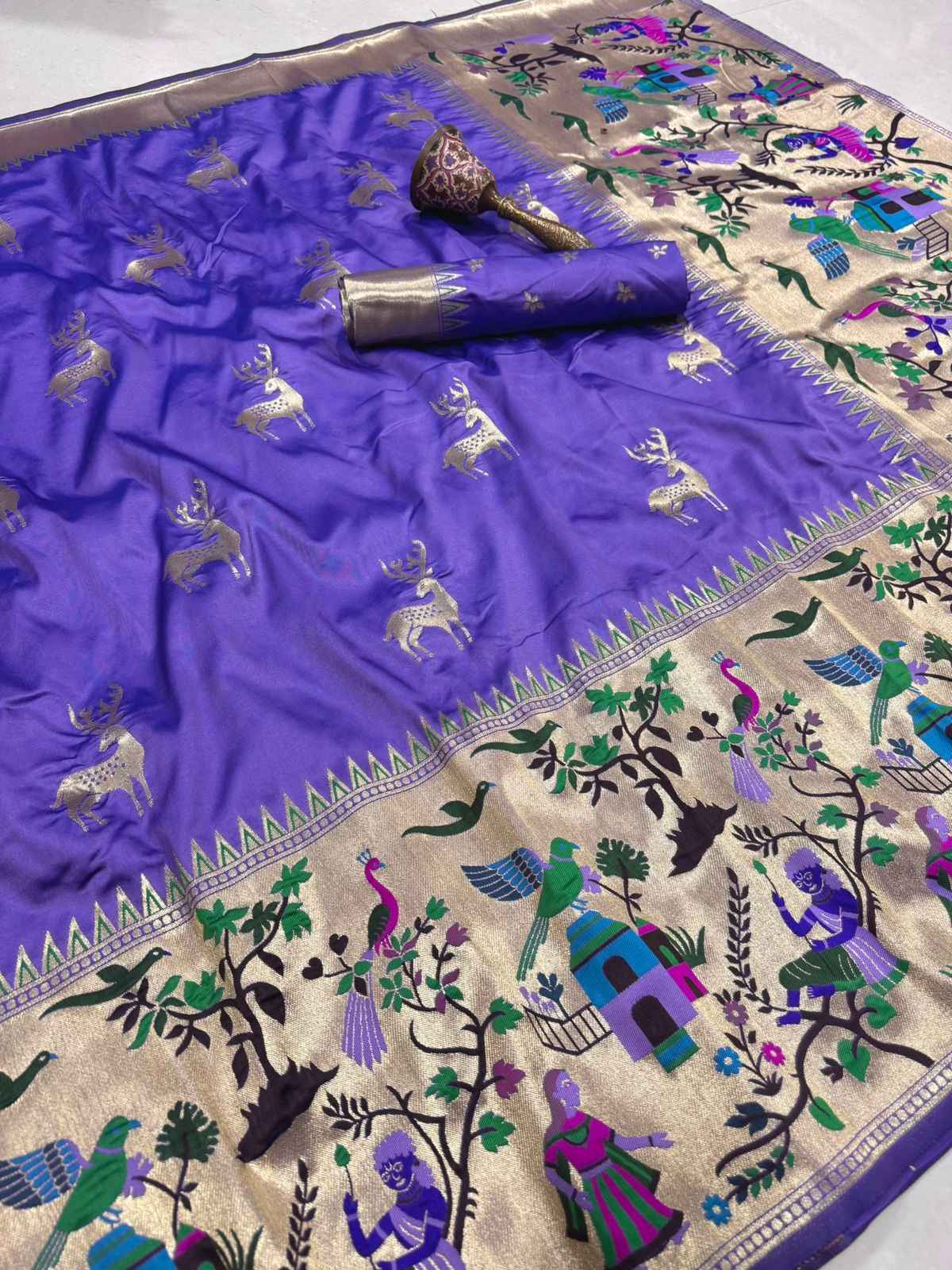 PURE SOFT KANCHIVARAM SILK MINAKARI WEAVING SAREE AT WHOLESALE PRICE