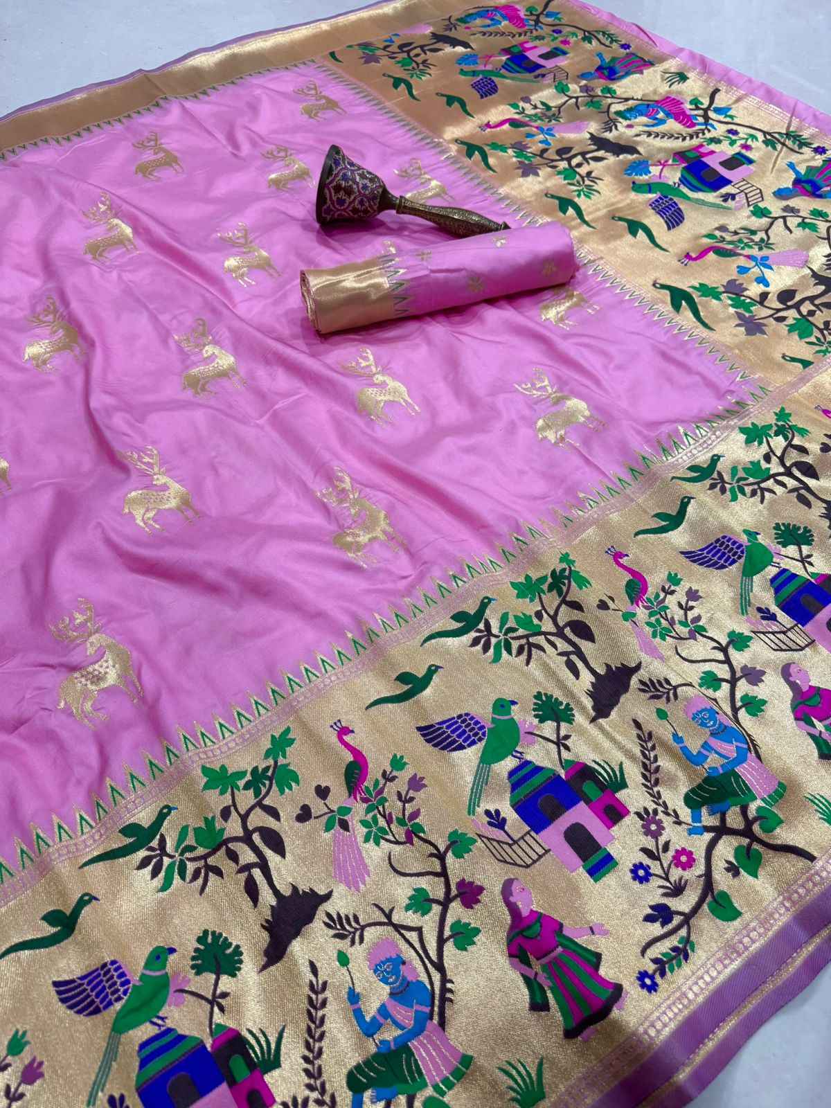 PURE SOFT KANCHIVARAM SILK MINAKARI WEAVING SAREE AT WHOLESALE PRICE