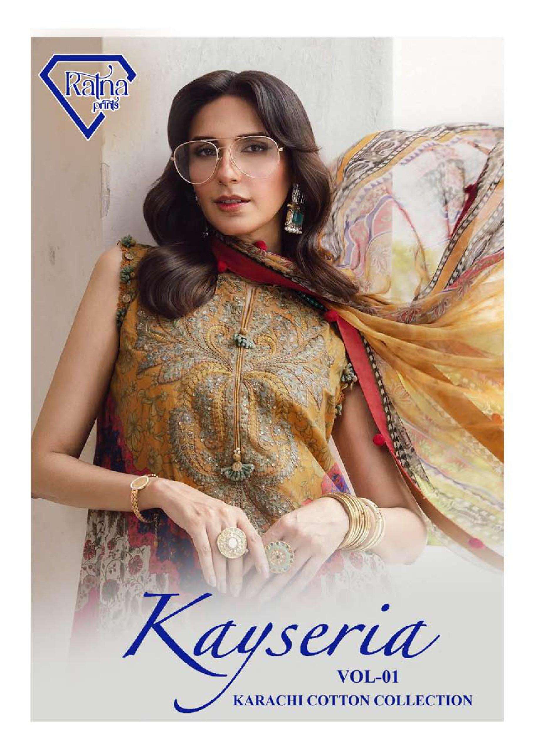 RATNA PRINTS KAYSERIA VOL-1 HEAVY COTTON DRESS MATERIAL AT WHOLESALE PRICE