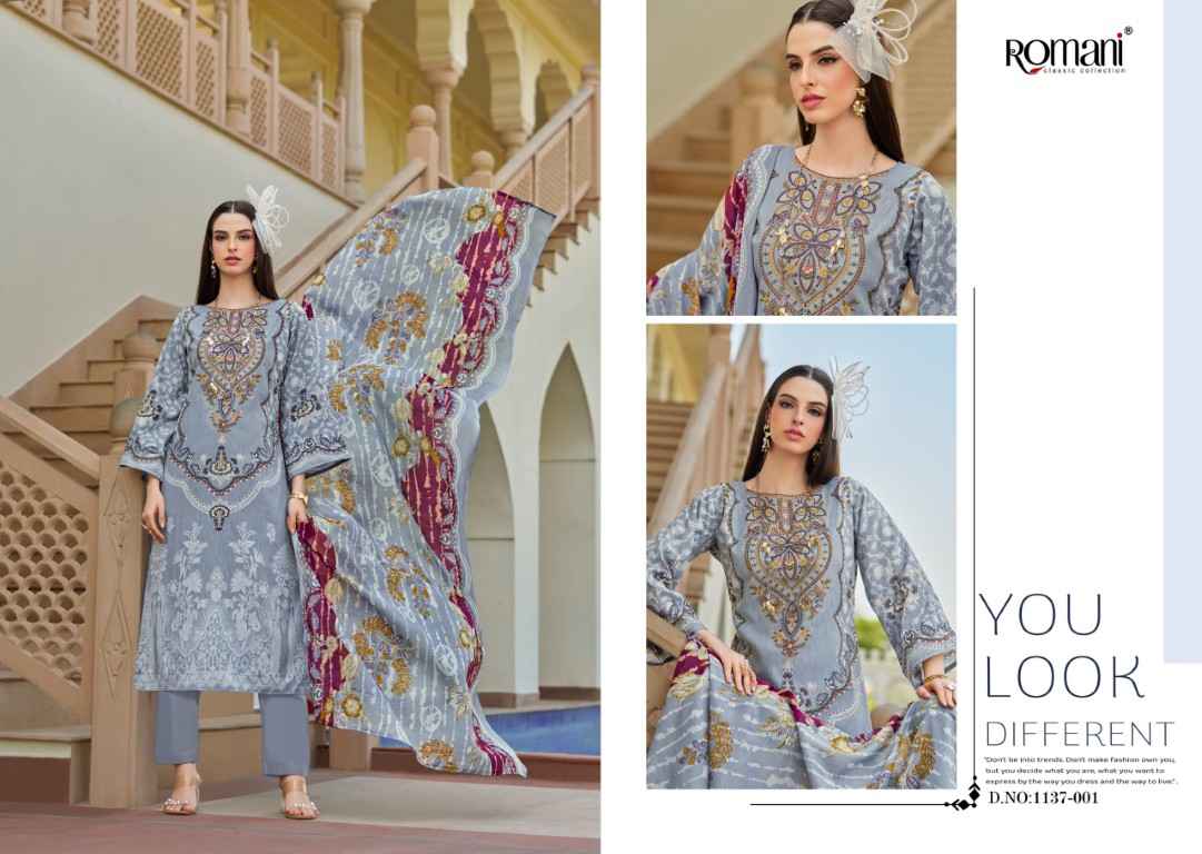 ROMANI AARZU VOL-29 SOFT COTTON DIGITAL PRINTED EMBROIDERY DRESS MATERIAL AT WHOLESALE PRICE