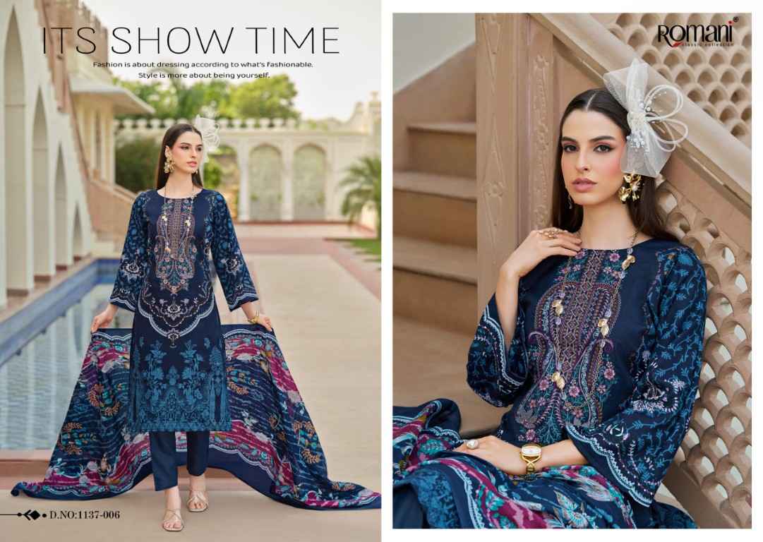 ROMANI AARZU VOL-29 SOFT COTTON DIGITAL PRINTED EMBROIDERY DRESS MATERIAL AT WHOLESALE PRICE