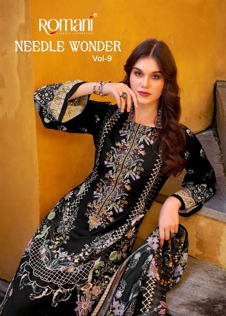 ROMANI NEEDLE WONDER VOL-9 SOFT COTTON DIGITAL PRINTED DRESS MATERIAL AT WHOLESALE PRICE