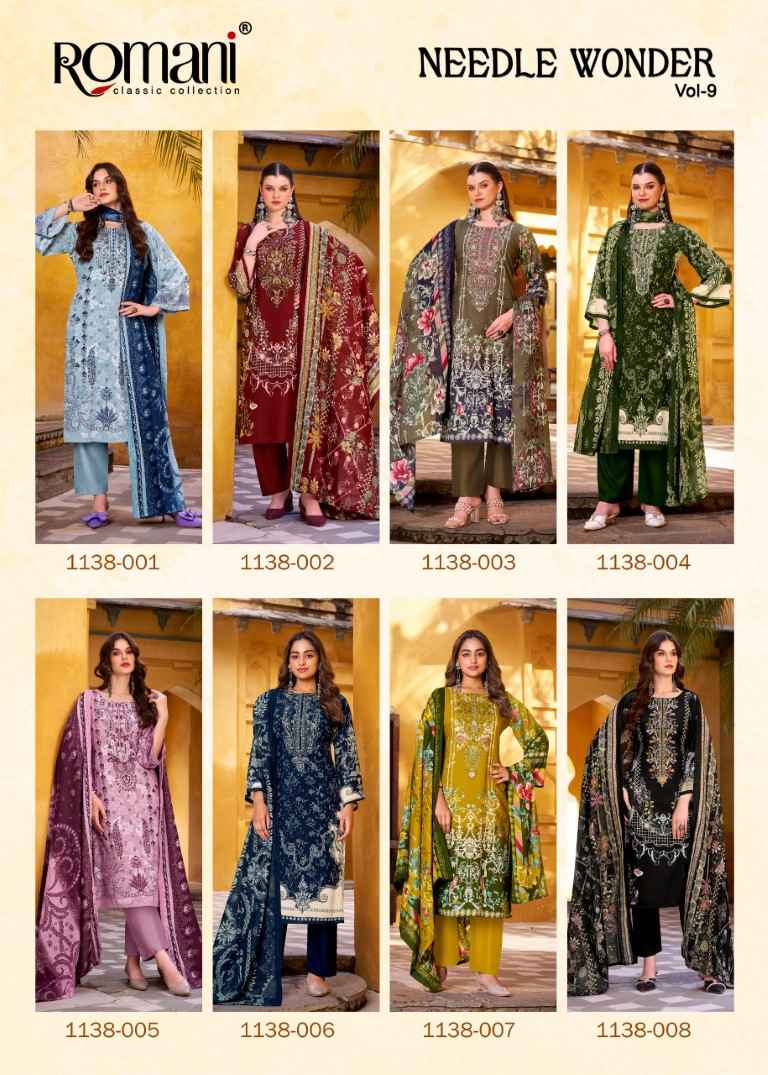 ROMANI NEEDLE WONDER VOL-9 SOFT COTTON DIGITAL PRINTED DRESS MATERIAL AT WHOLESALE PRICE