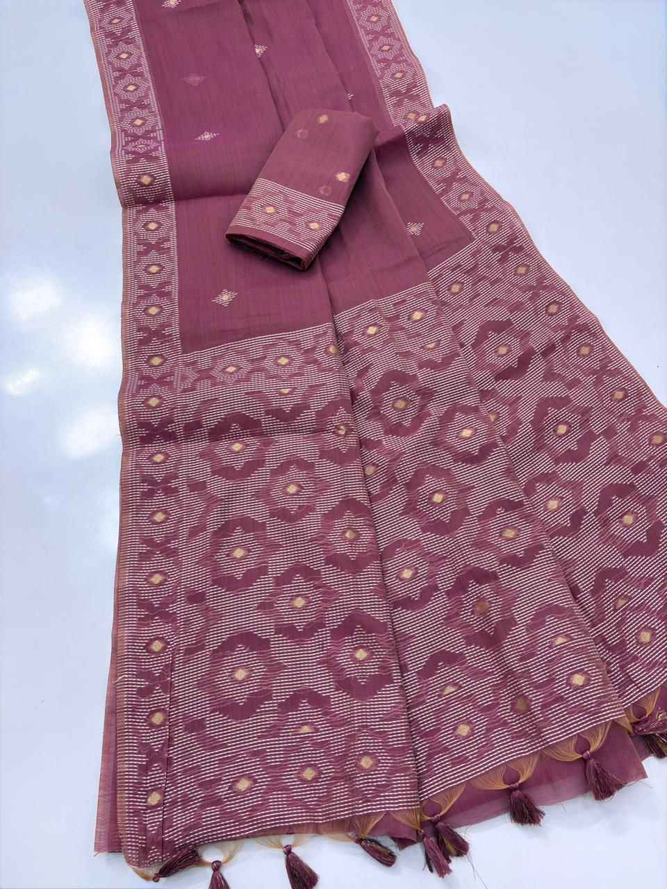 SOFT CHANDERI MUL COTTON JAMDANI SAREE