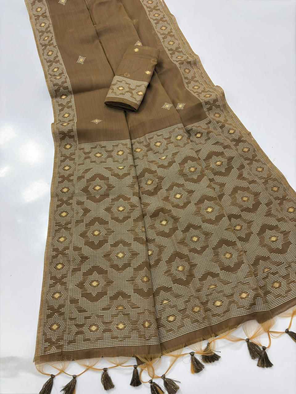 SOFT CHANDERI MUL COTTON JAMDANI SAREE