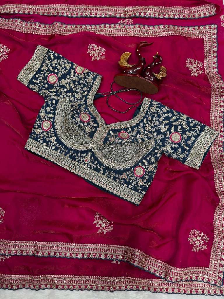 SOFT FRENDY SATIN SEQUANCE AND ZARI EMBROIDERY WORK SAREE AT WHOLESALE PRICE 