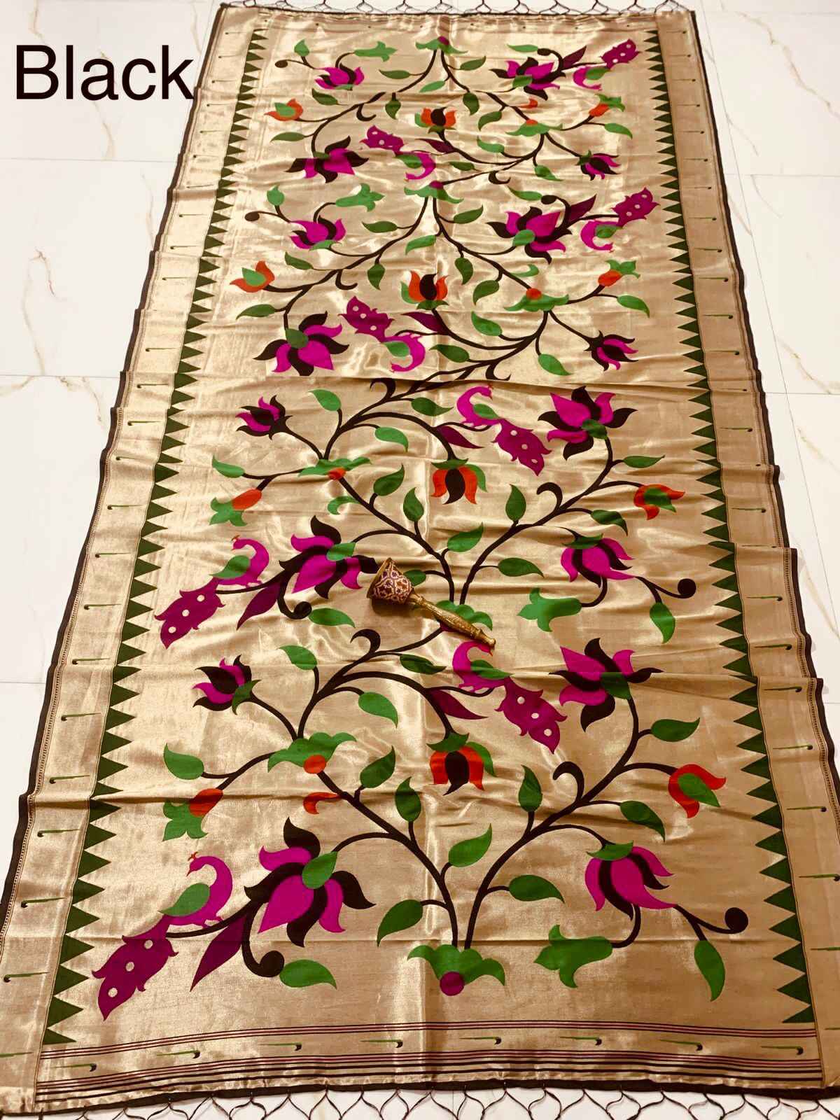 SOFT JARI AND SILK LOVE BRID LOTUS PAITHANI DUPATTA AT WHOLESALE PRICE
