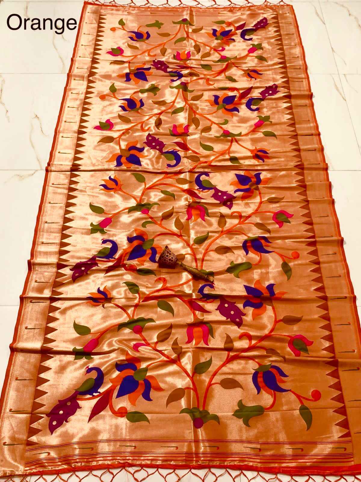 SOFT JARI AND SILK LOVE BRID LOTUS PAITHANI DUPATTA AT WHOLESALE PRICE