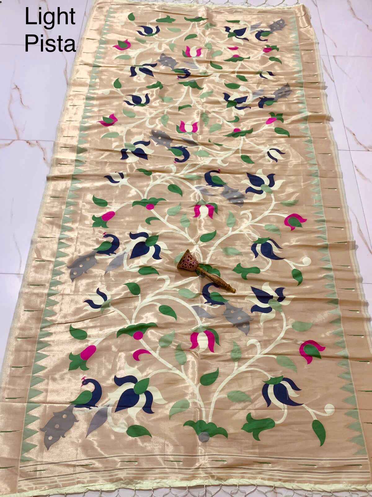 SOFT JARI AND SILK LOVE BRID LOTUS PAITHANI DUPATTA AT WHOLESALE PRICE